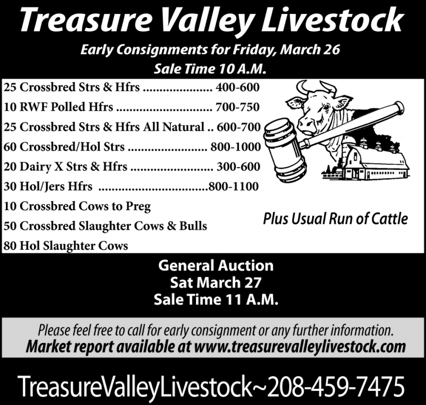 General Auction, Treasure Valley Livestock, Caldwell, ID