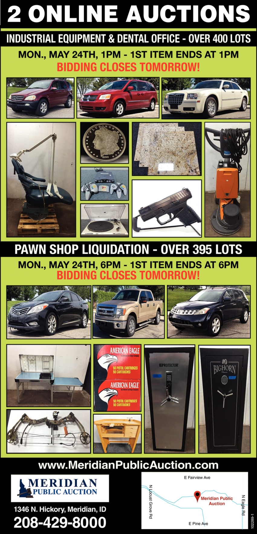 2 Online Auctions, Meridian Public Auction, Meridian, ID