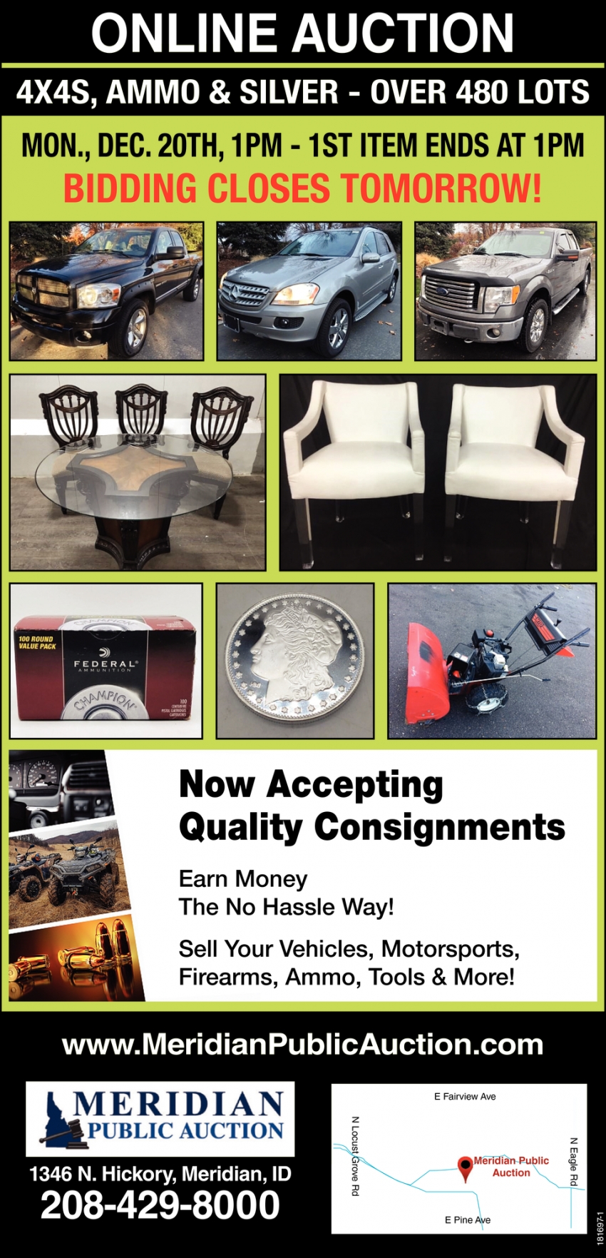 Online Auction, Meridian Public Auction, Meridian, ID
