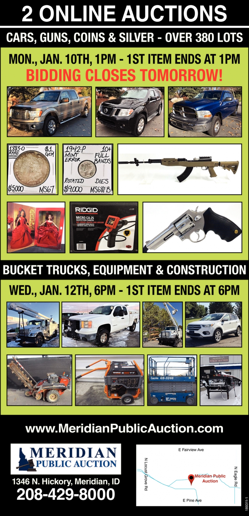 2 Online Auctions, Meridian Public Auction, Meridian, ID