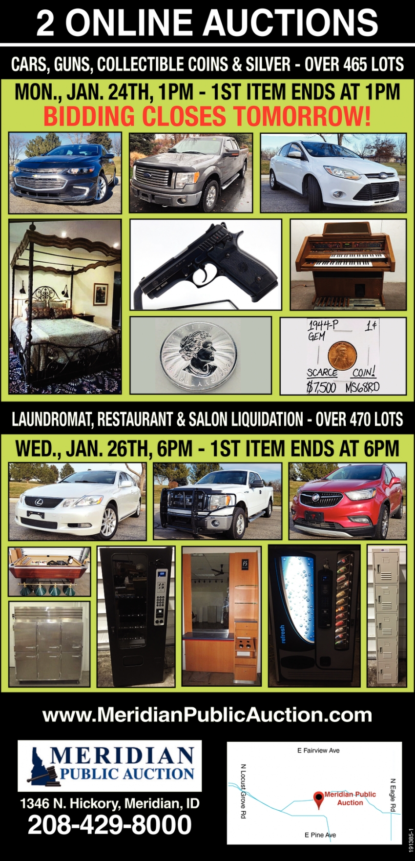 2 Online Auctions, Meridian Public Auction, Meridian, ID