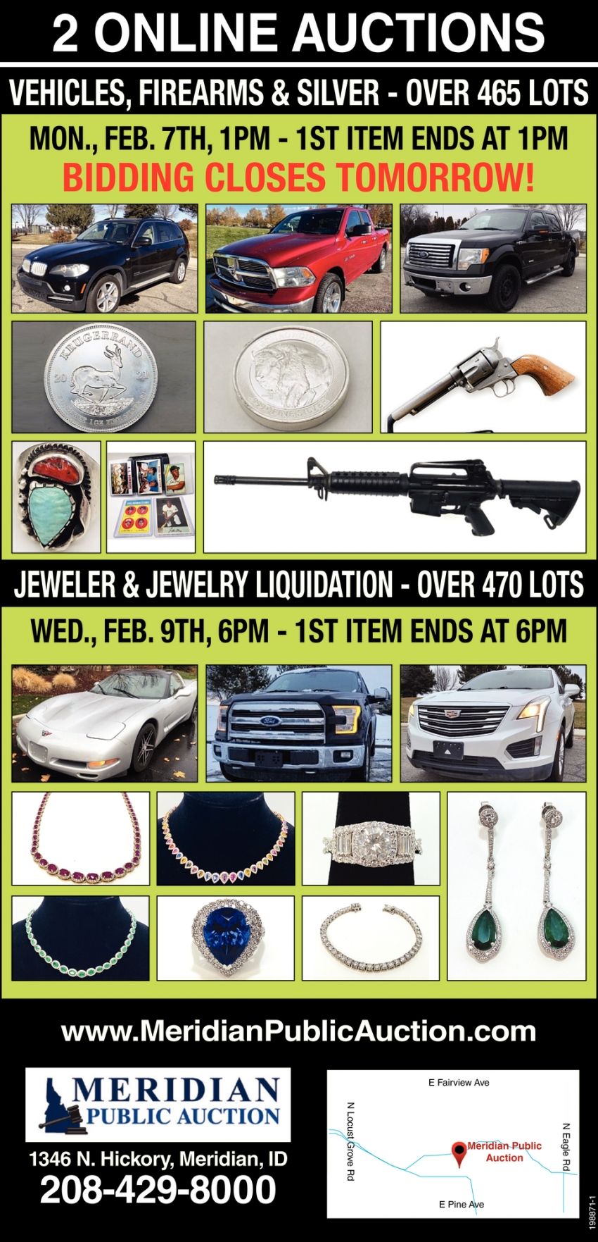2 Online Auctions, Meridian Public Auction, Meridian, ID