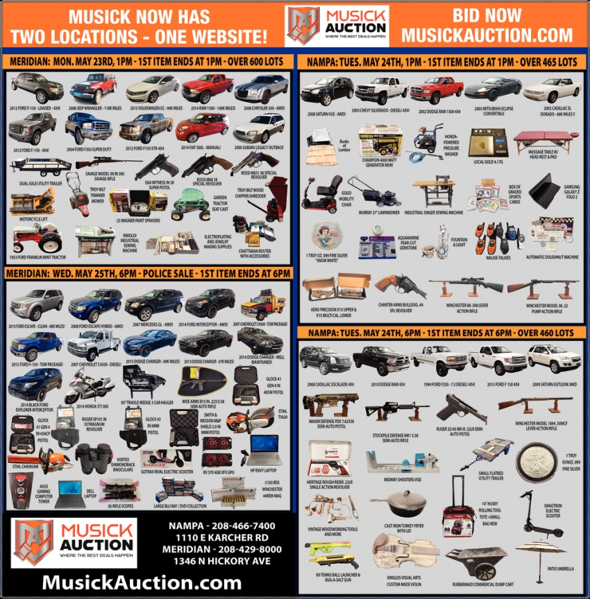 Musick Now Has Two Locations One site!, Musick Auction, Nampa, ID