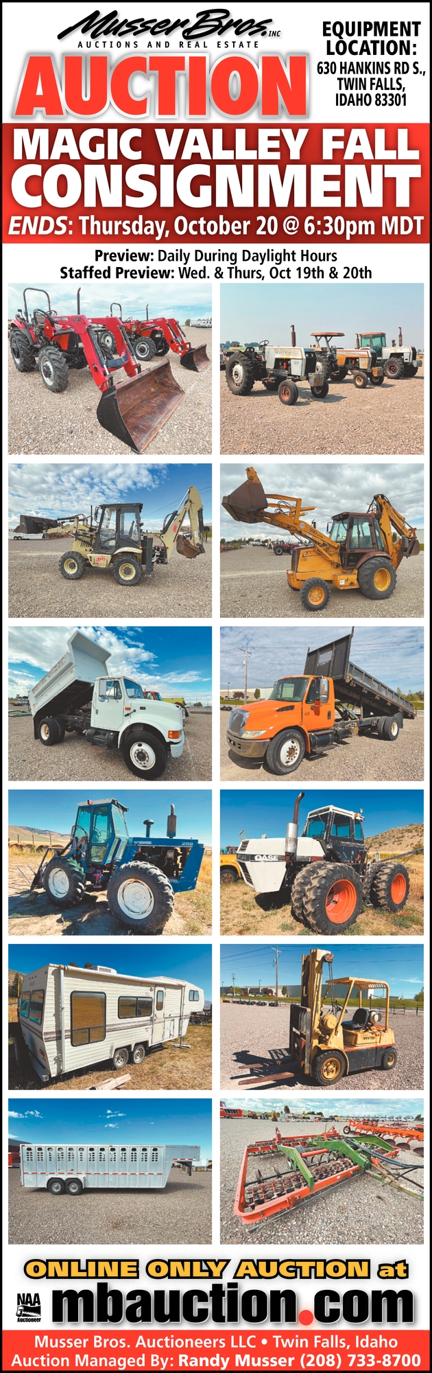 Magic Valley Fall Consignment, Musser Bros Auctions and Real Estate